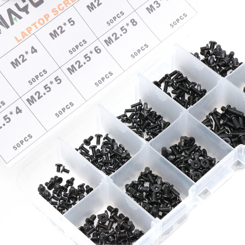 500pcs M2 M2.5 M3 Laptop Notebook Computer Screws Set Kit for IBM HP Dell Samsung Sony Toshiba Gateway Acer Lenovo