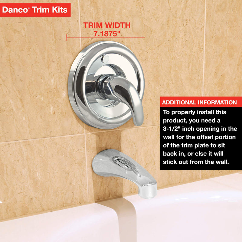 Danco 10001 Trim Kit, for Use with Moen Tub and Shower Faucets, Plastic, Chrome Plated, Single-Handle Valve Valve and Trim Kit