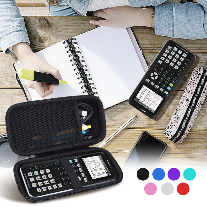 Hard Case Compatible with Texas Instruments TI-84 Plus CE/TI-84 Plus/TI-Nspire CX II CAS/TI-Nspire CX II/TI-83 Plus/TI-89 Titanium/TI-85 / TI-86 Color Graphing Calculator (Black) Black Case