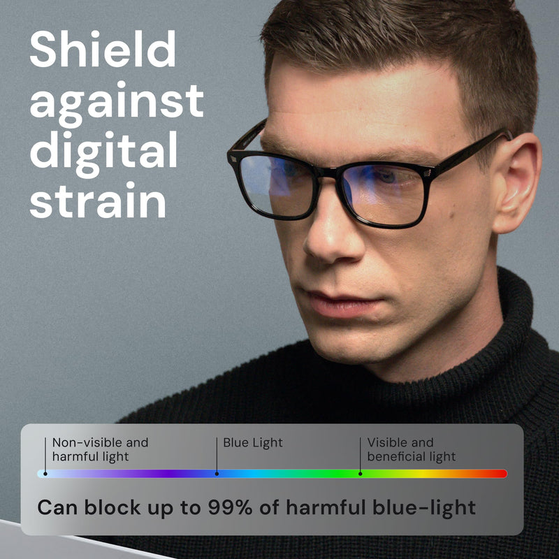 Gaoye Blue Light Glasses for Computer & Gaming - Anti UV Ray Lenses, Scratch-Resistant & Comfort Fit Medium Matte Black 1