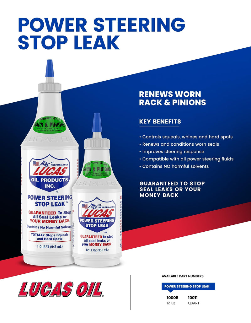 Lucas Oil 10008 Power Steering Stop Leak - 12 Ounce 1 Pack