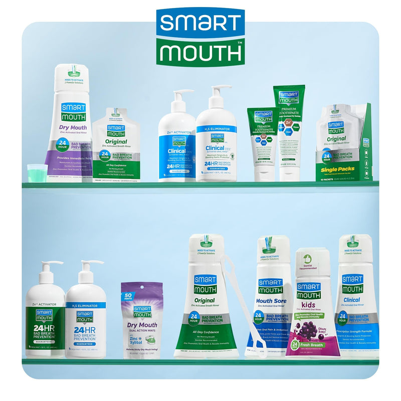 SmartMouth Anti-Cavity + Zinc Toothpaste - Fluoride for Cavity Prevention - Remineralizes Enamel - Sensitive Whitening - Alcohol-Free, Sugar-Free & Gluten-Free - 6 oz, 3-Pack