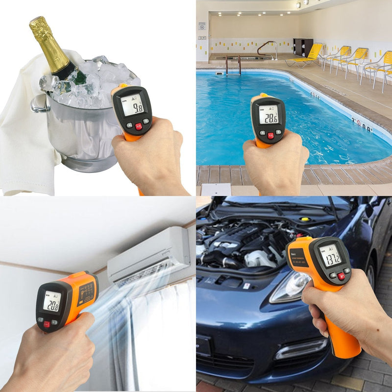 Helect (Not for humans) Digital Laser Infrared Thermometer Pyrometer (-50°C to 550°C) with LCD lighting