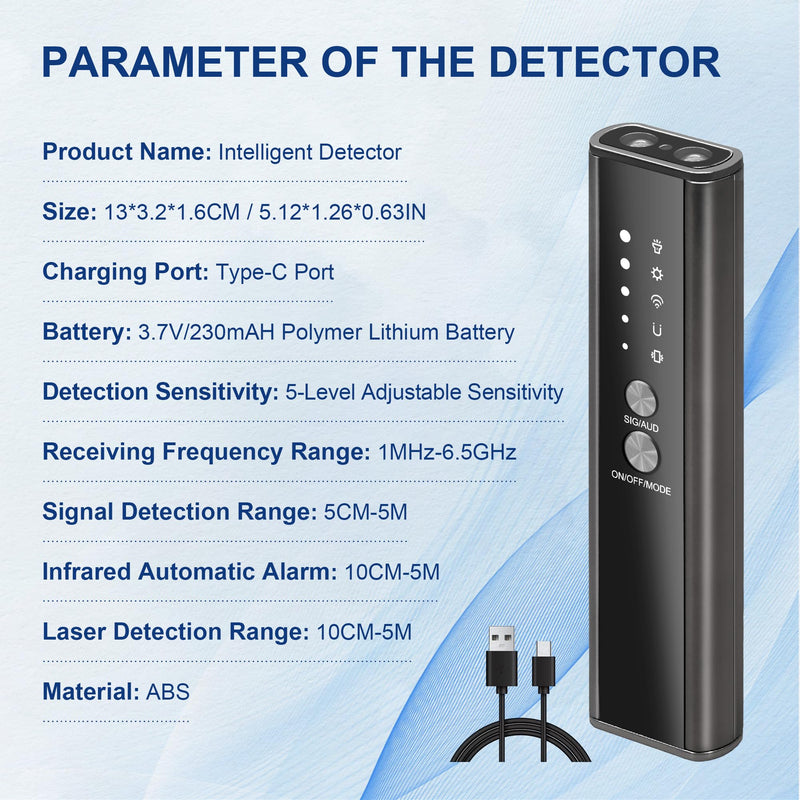 2025 Version Camera Finder Detector-KT-02 Hidden Device Detector with Vibration Sound Alarm & Flashlight, Detecting Spy Camera/GPS Tracker/Bug, Hidden Camera Detectors for Travel, Hotel, Car Light Gold and Black