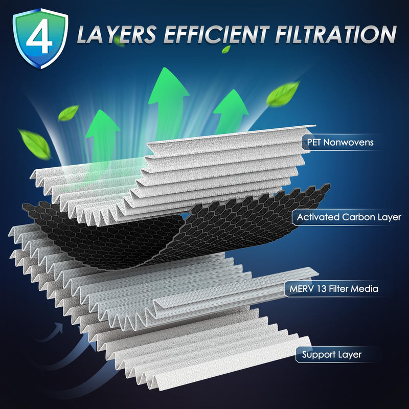 MERV 13 Cabin Air Filter with Activated Carbon, CF10553 (CP553) for Nissan Frontier, NV1500, NV2500, NV3500, Pathfinder, Xterra, Suzuki Equator