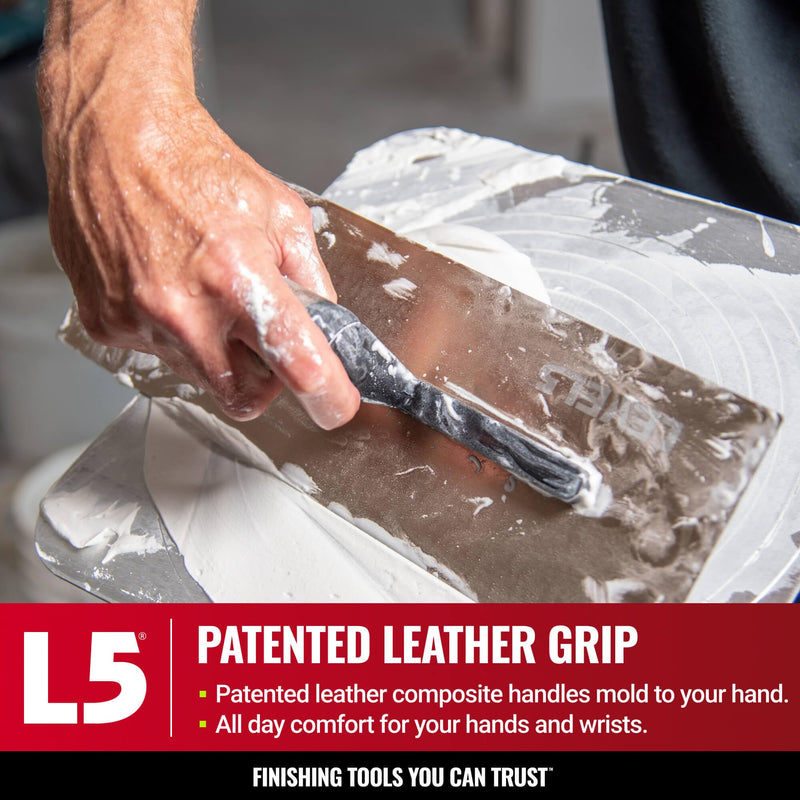 LEVEL5 12" x 4.75" 0.7 MM Flat Drywall Trowel | Triple-Hardened Stainless Steel, High-Impact Handle | Sheetrock Gyprock Wall-Board Plasterboard | 4-961 12"