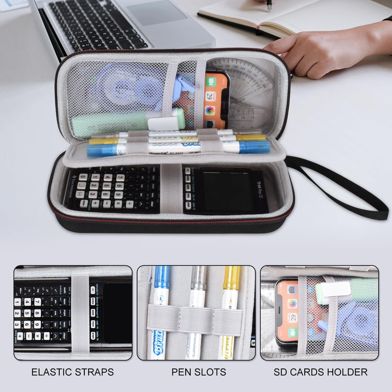 EVA Hard Case Compatible with Texas Instruments TI-Nspire CX II/TI-NSPIRE CX-II CAS,Portable Case for TI-84 Plus/TI-84 Plus CE/TI-83 Plus/TI-85/TI-89 Color Graphing Calculator - Grey