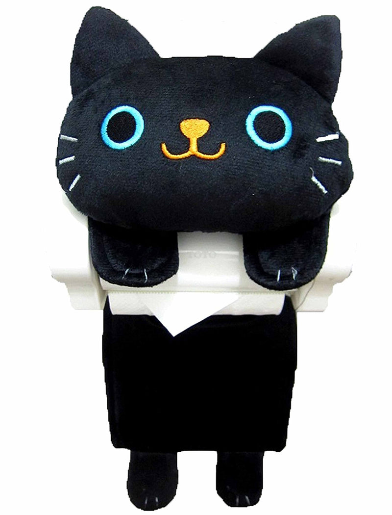 Meiho ME339 Cute Animal Toilet Paper Holder Cat Black サイズ:W15.5×D5.5×H37cm