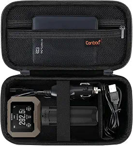 Travel Carrying Case for Garmin Xero C1 Pro Compact Chronograph for Range Shooting, Chronograph Compact Storage Bag Organizer with Mesh Pocket Fits Charging, Adapters, Tripod, Blackgray Blackgreen