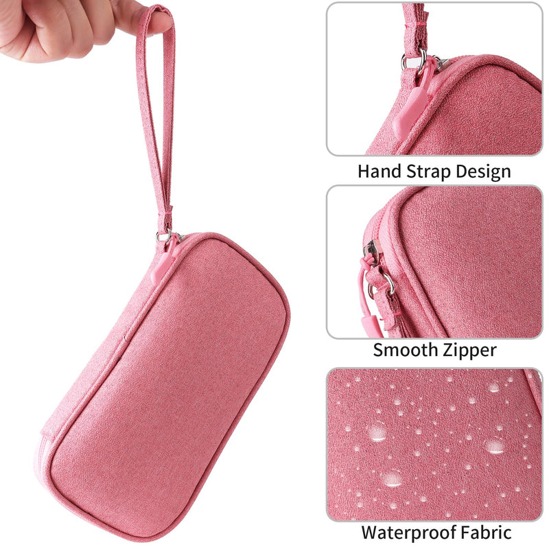 Travel Cable Organizer,Electronics Accessories Organizer Bag,Electronic Organizer Travel Universal Cable Organizer Electronics Accessories Bag for Charger, Phone, memory card,Travel Gadget Bag (Pink) Pink