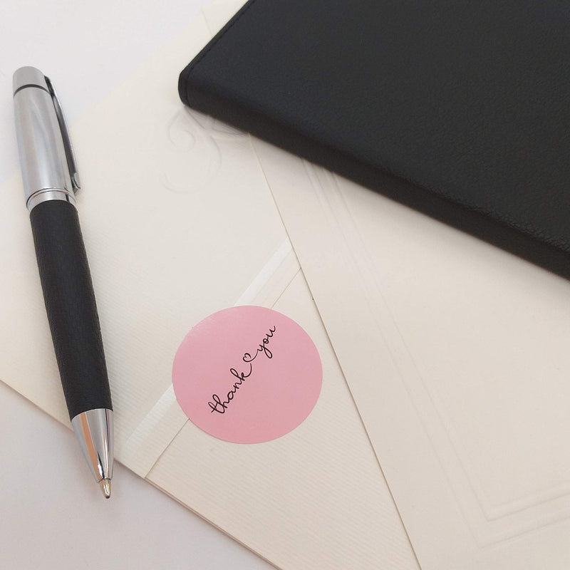 [Australia - AusPower] - Thank You Stickers | 1.5 inches 1000 Pink Stickers | Dispenser Box | Unique Desing Thank You Stickers Roll | Great for Thank You Cards, Wedding Favors, Birthday, Baby Shower, Mailing Bags 