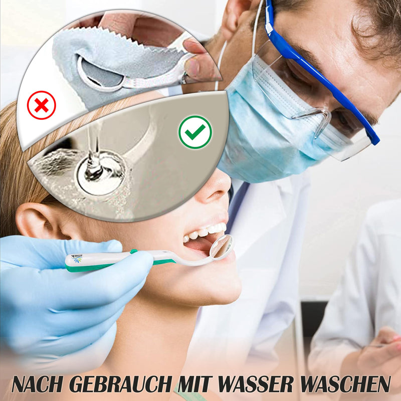 ARSUK 2 x 5.90 inch Blue and Green Dental Inspection Dental LED Mirror with Light Dental Mirror with Light Dental and Oral Care