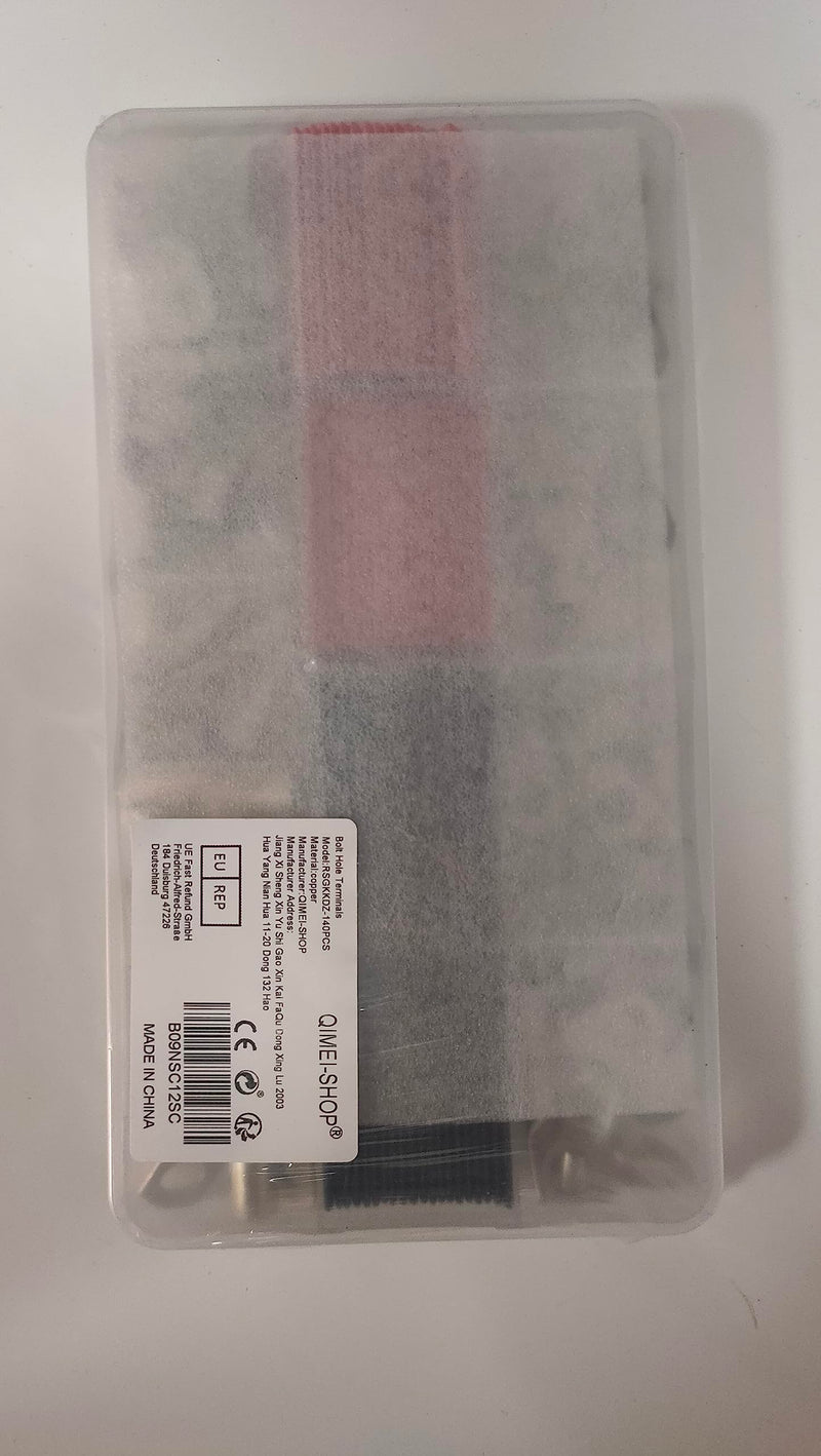 Cable Lugs Bolt Hole Ring Cable Lugs Tinned 70pcs Heat Shrink Tubing 2:1 Set 70pcs Tubular Cable Lugs with 8 Size 10 8 6 4 AWG 140PCS