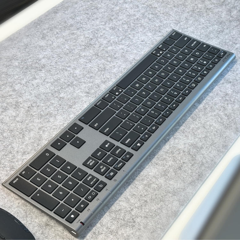 Macally Wireless Bluetooth Keyboard for Mac - Compatible Apple Keyboard Wireless for Mac iOS PC Android - Switch Between 3 Devices with Multi Device Mac Bluetooth Keyboard for MacBook Pro/Air, iMac Space Gray