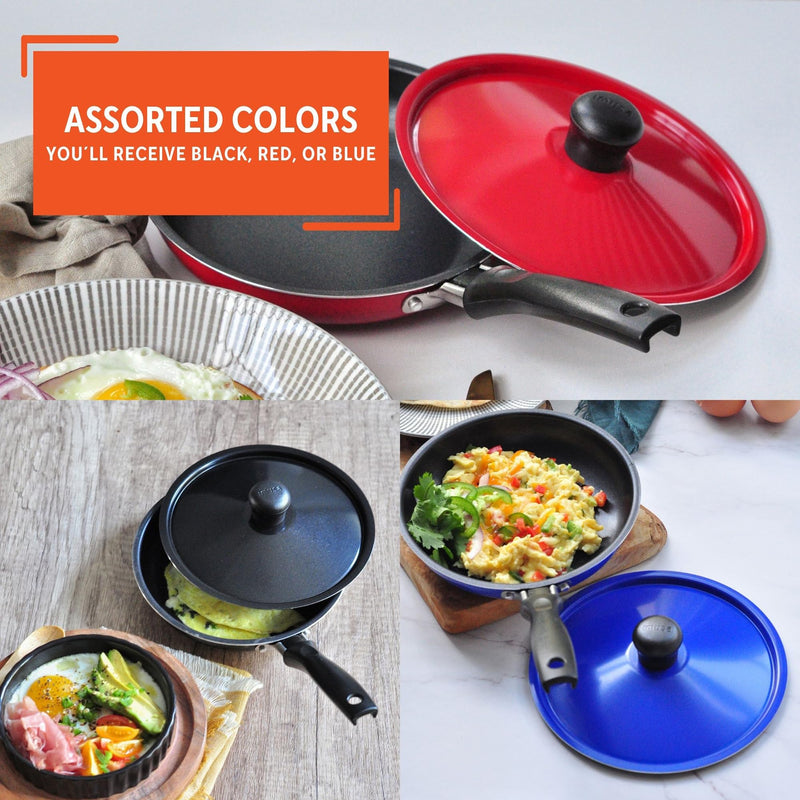 Imusa Casserole with Lid and Handle, STD, Black, Red or Blue (pack of 2) STD (Pack of 2)