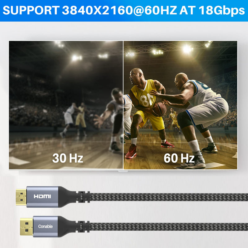 4K DisplayPort to HDMI Cable 20FT, 4K@60Hz HDR, High Speed Active Display Port to HDMI Cable UHD Converter, Uni-Directional, 4K@60Hz 2K@120Hz 1080P for HDTV, Monitor, Projector, Dell, NVIDIA, AMD, HP 20 Feet