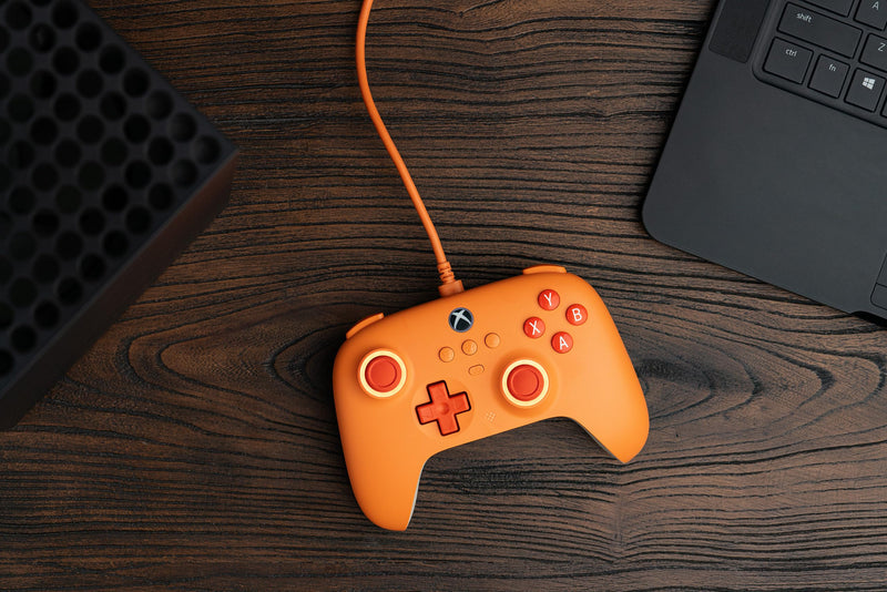 8BitDo Ultimate C Wired Controller for Xbox with Hall Effect Joysticks and Hall Triggers, RGB Lighting Fire Ring, Compatible with Xbox Series X|S, Xbox One, Windows 10/11 - Officially Licensed (Orange) Orange