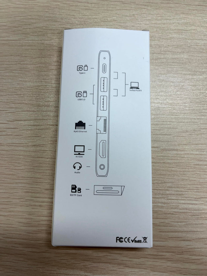 Surface Pro 9 Docking Station,Surface Pro 9 10 11 Hub Adapter with 100 Mbps LAN, 4K HDMI,100W USB-C (Display+Data+PD Charging),USB 3.0,3.5mm Audio,SD/TF Card Reader for Microsoft Surface Pro 11/10/9 Surface Pro 10/9/X Hub with 100 Mbps LAN(Black)