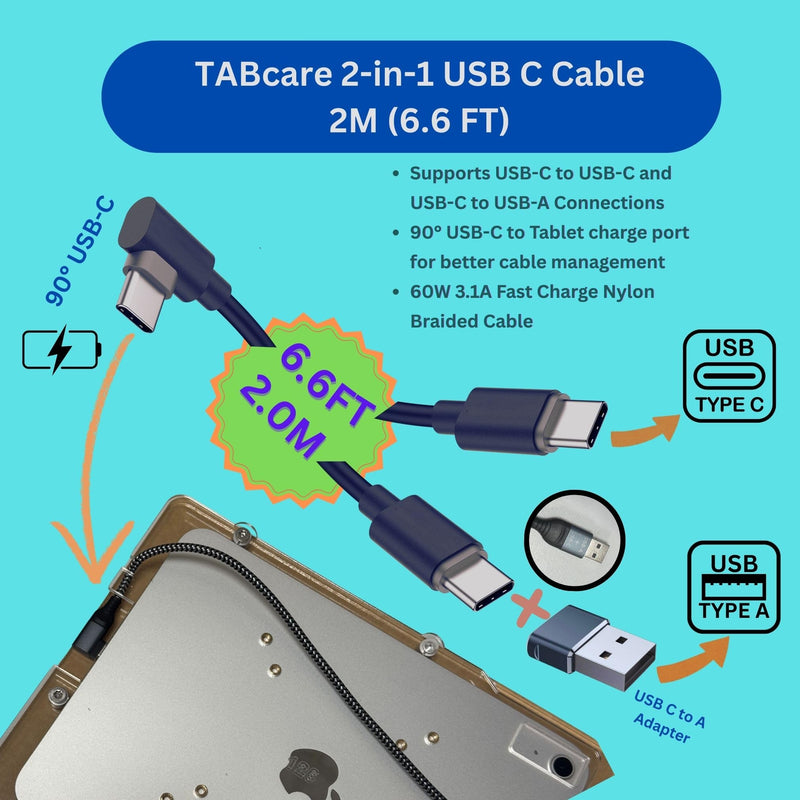 TABcare Anti-Theft Acrylic VESA Enclosure for Galaxy TAB A 8.4" 2020 Tablet with Free Wall Mount Kit & 90-Degree Angle USB C Cable (TAB A 8.4 2020 SM-T307, Black) TAB A 8.4 2020 SM-T307