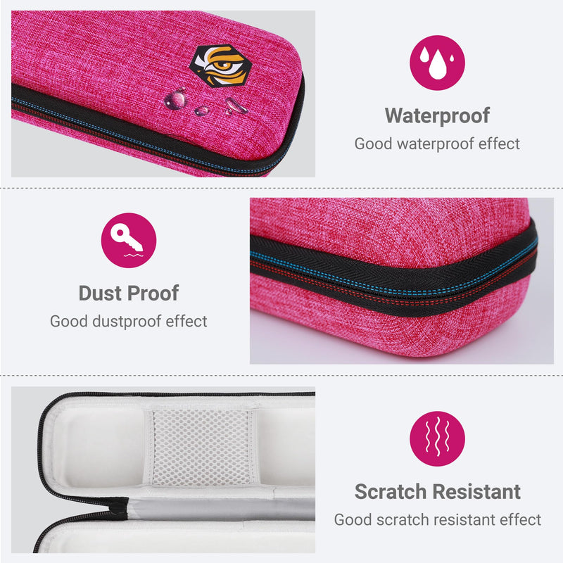Scanner Travel Case Compatible with Brother DS-640/740D/720D/940DW, Doxie Go SE Duplex Compact Mobile Document Scanner Storage Bag (Rose red) Rose red