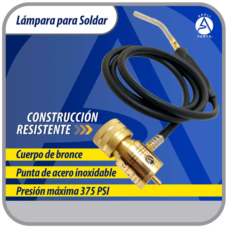 Appli Parts APHT-3W Single Burner Hand Torch with 5 ft Hose and Handle for Soldering Welding and brazing with map or Propane Fuel for HVAC and Plumbing