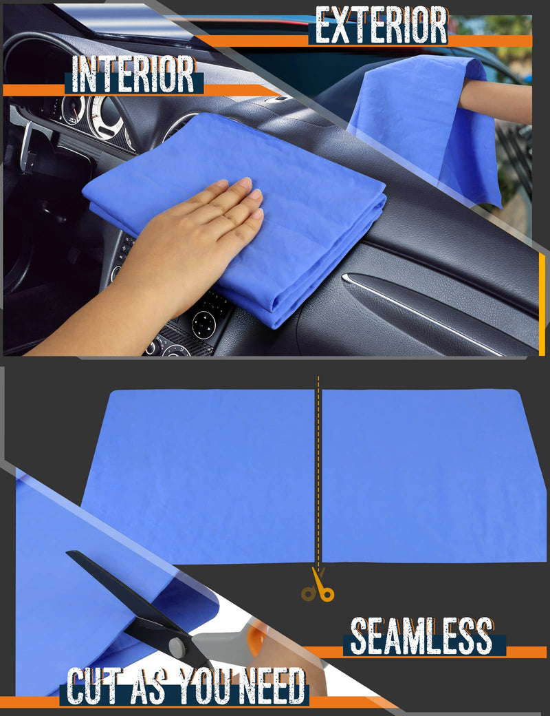 Premium Shammy Towel for Car, Super Absorbent 26"x17" Large Car Drying Towel, Reusable Soft Car Wash Cloth, Chamois Cloth for Car, Dust Remove, No Scratch/Spot/Streak, Blue