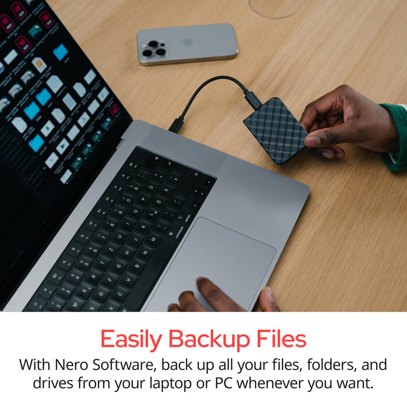 Verbatim 512GB Store 'n’ Go Mini External Solid State Drive USB 3.2 Gen 1 USB-C Connection - Diamond Black 512 GB