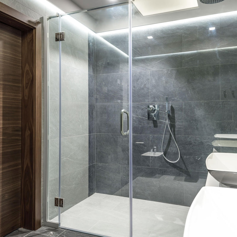 CKB 6" Shower Door Handle, Compatible with 1/4" to 1/2" Glass Thick, Stainless Steel Back to Back Glass Door Pull for Frameless, Chrome 6" (Hole to Hole)