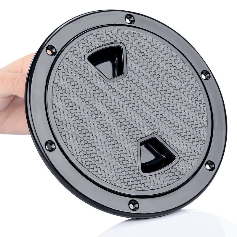 Smartmarine Boat Hatch Black 4" 6" 8" Round Non Slip Inspection Hatch w/Detachable Cover for Marine Boat Yacht 6"