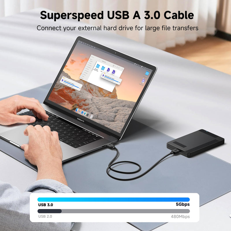 Cable Matters 5Gbps Short USB 3.0 Cable - 3ft, Male to Male USBA to USBA Cable, USB Cord, Black 3 Feet 1