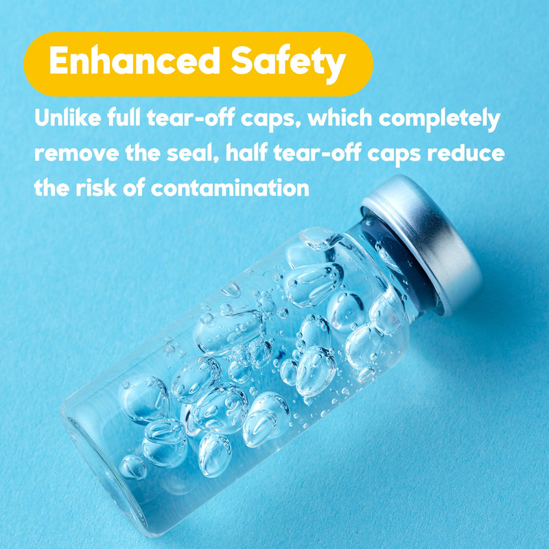 10mL Vials for Injections with Self-Healing Injection Port and Sealed Cap | Sterile Glass Small Vials and Flip Off Aluminum Cap, Liquid Sample Bottles (Empty Vial, No Liquid), 50 Pcs 10ml