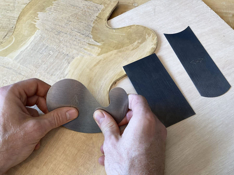 ALS Cabinet Scraper Set of 3 with Instructions - for Woodwork & Guitar Making - Scrapers Made in Sheffield England - Instructions by Australian Luthier Supplies
