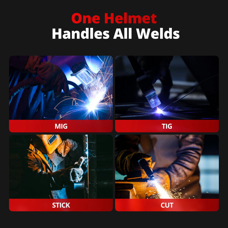 True Color Solar Powered Auto Darkening Welding Helmet, Wide Shade 4/9-13 for TIG MIG ARC Welder Mask Hood LY500