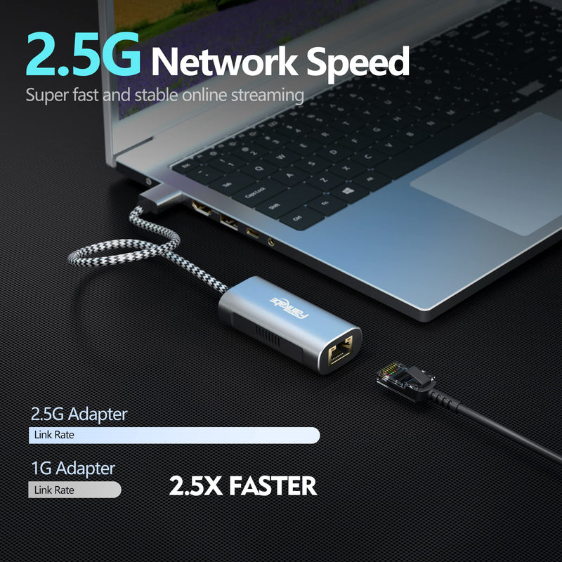 2.5G USB to Ethernet Adapter - USB 3.0 to RJ45 Gigabit LAN Adapter for Xbox 360, Laptop, Computer, Mac, Chromebook, Microsoft Surface