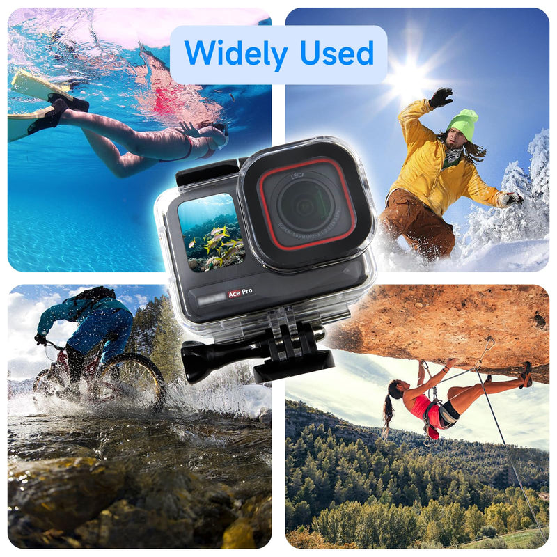 SHOOT Waterproof Housing Case for Insta 360 Ace Pro Diving Protective Underwater Shell with Quick Release Bracket & Thumbscrew Accessories