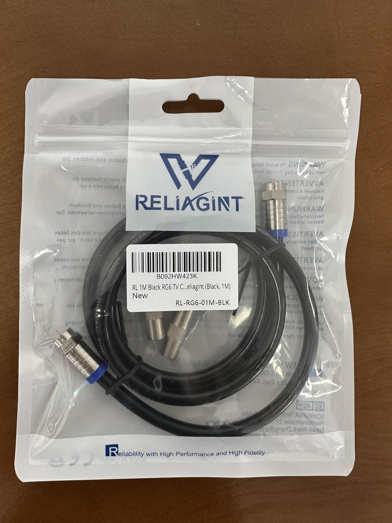 3ft, White RG6 Coaxial Cable with F Connector,F81/RF Double Female Adapter, Low Loss High Speed Coax Cable Cord Extender for HD TV, Dish,Satellite, Antenna, TV Cable 3' 3 FT