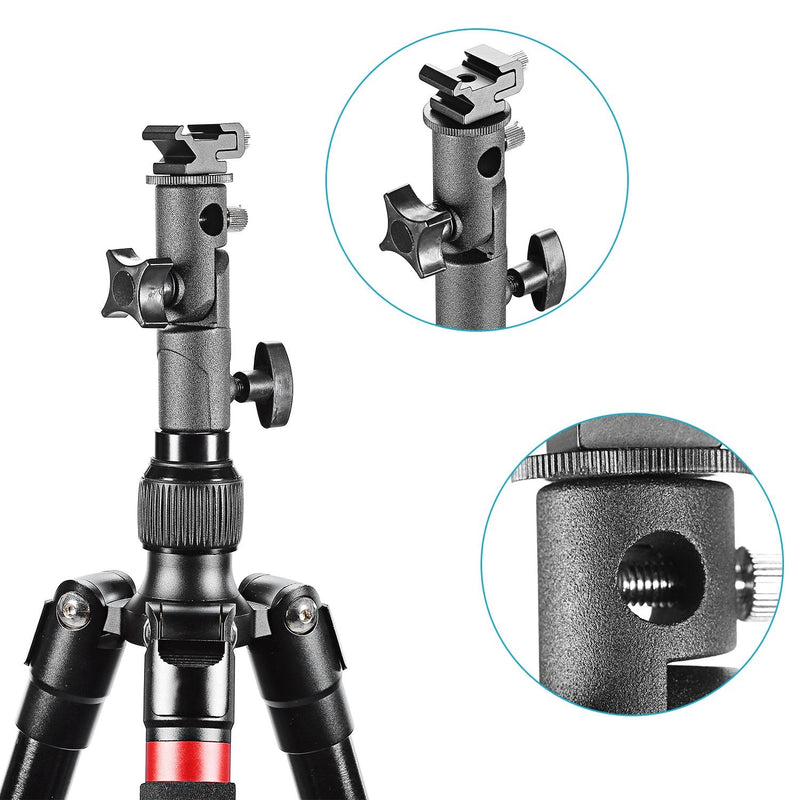 Neewer Professional Universal E Type Camera Flash Speedlite Mount Swivel Light Stand Bracket with Umbrella Holder for Canon Nikon Pentax Olympus and Other Flashes, Studio Light, LED Light(2 Pack) 2 Pack