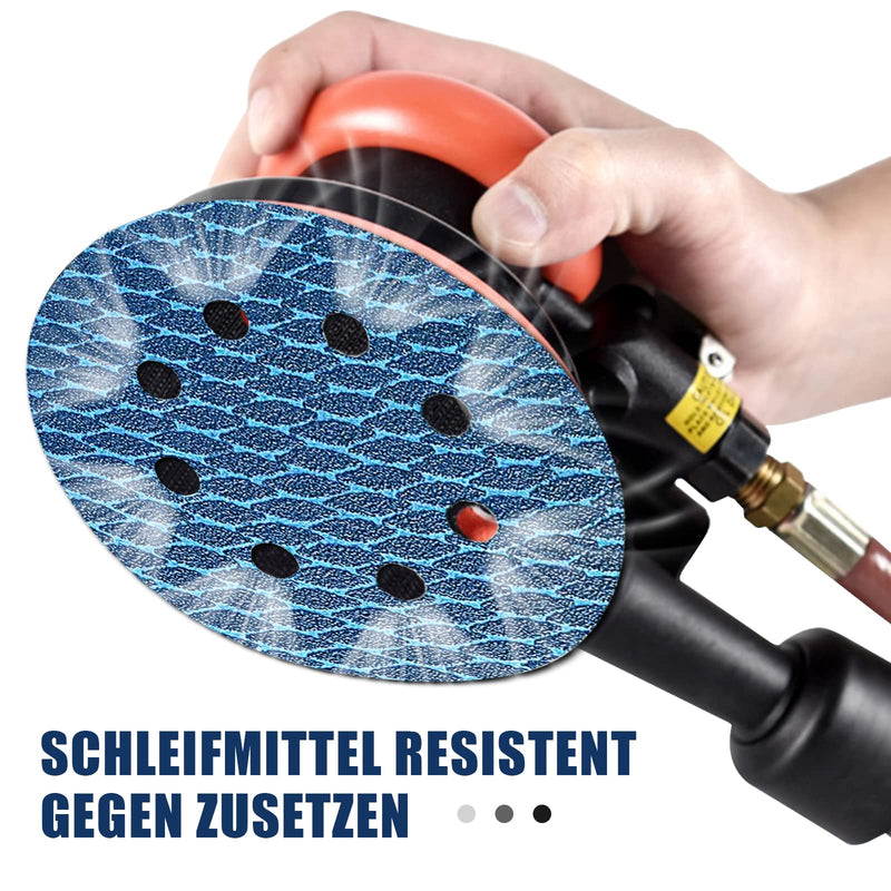 Pack of 80 125 mm Velcro sandpaper, eccentric sanding discs, 8-hole grain 60-400 diamond shape sanding pads, abrasive resistant to clogging for eccentric sander sander polishing machine 60/80/120/150/180/240/320/400