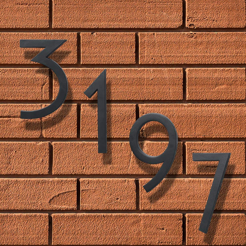 Hy-Ko Floating Mount House Numbers, Modern Raised Metal House Numbers for Outside, Durable Convenient Marking for Home Address with Included Mounting Hardware for Simple Installation 4 6 Inch Black