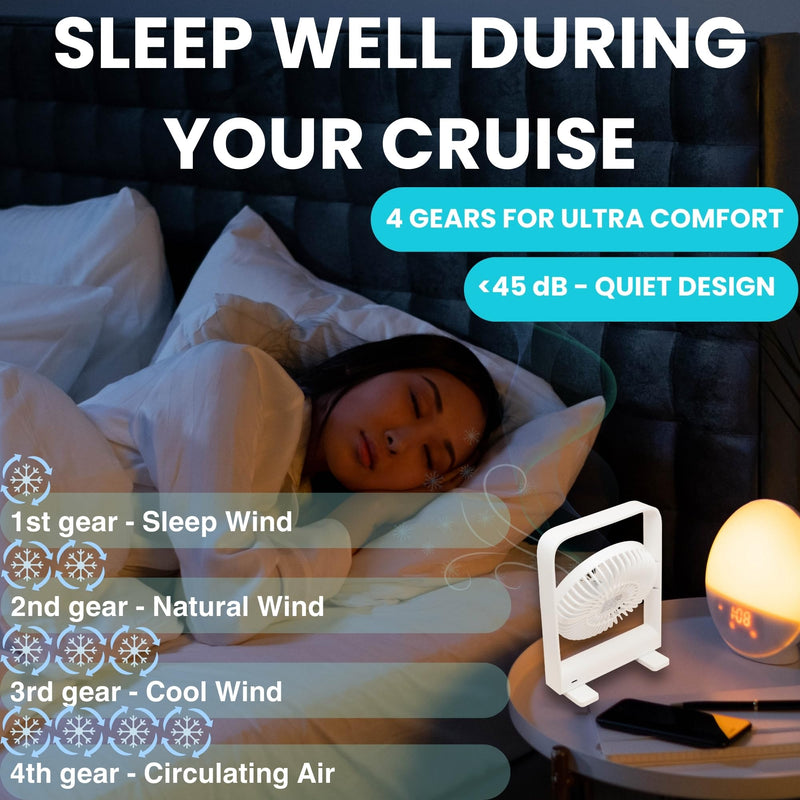 Magnetic Fan for Cruise Ship - Magnetically Sticks on Cabin Ceilings and Walls - Ultra Thin Yet Powerful 3-Gear, Portable & Cabin Approved, Rechargeable Battery - The Original Portable Cruise Fan 2026