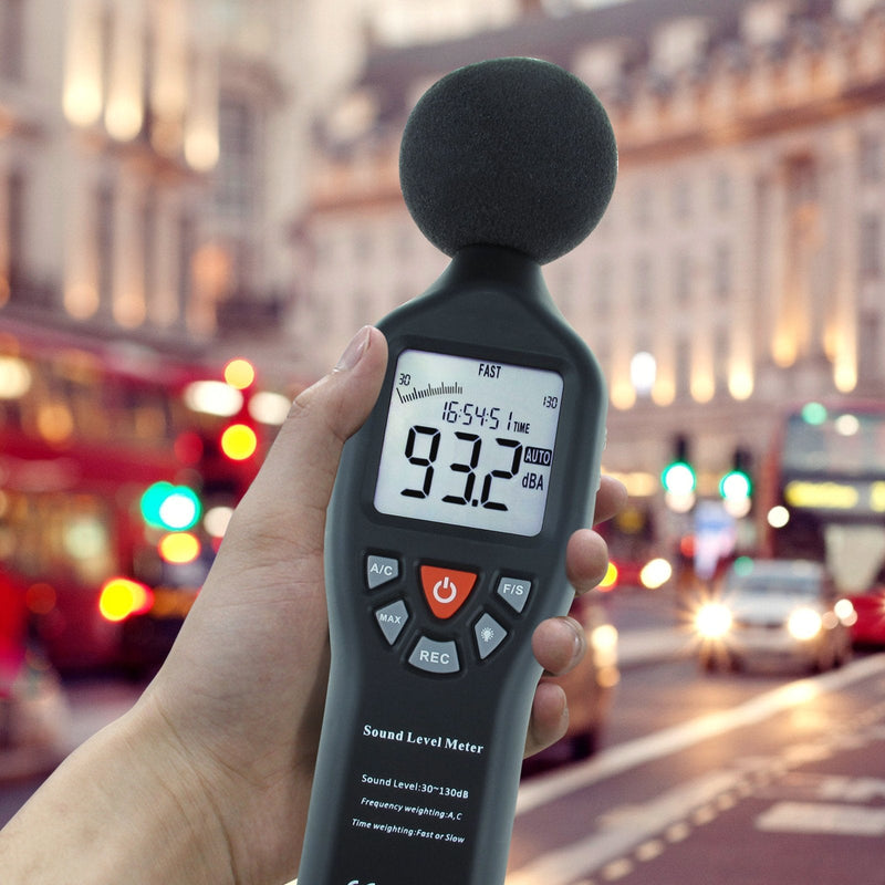 GAIN EXPRESS Decibel Meter, Sound Level Meter, Digital dB Meter with LCD Display, A/C Weighted, Decibel Meter Range 30-130 dB, Data Hold Function Noise Meter With data storage function