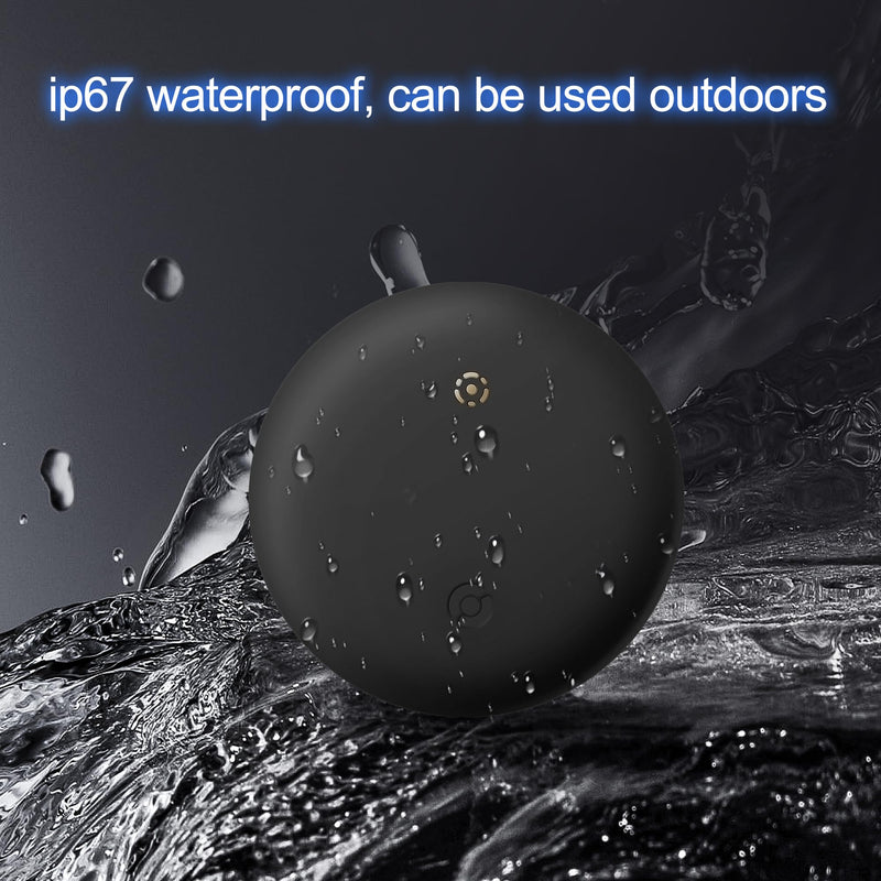 2 pack Smart Air Tracker for Apple Find My (iOS Only), Key Finder Item Locator for Luggage,Wallet,Bicycle and More, IPX6 Waterproof, Size 1.26 x 1.26 x 0.31 inches (Black) Black