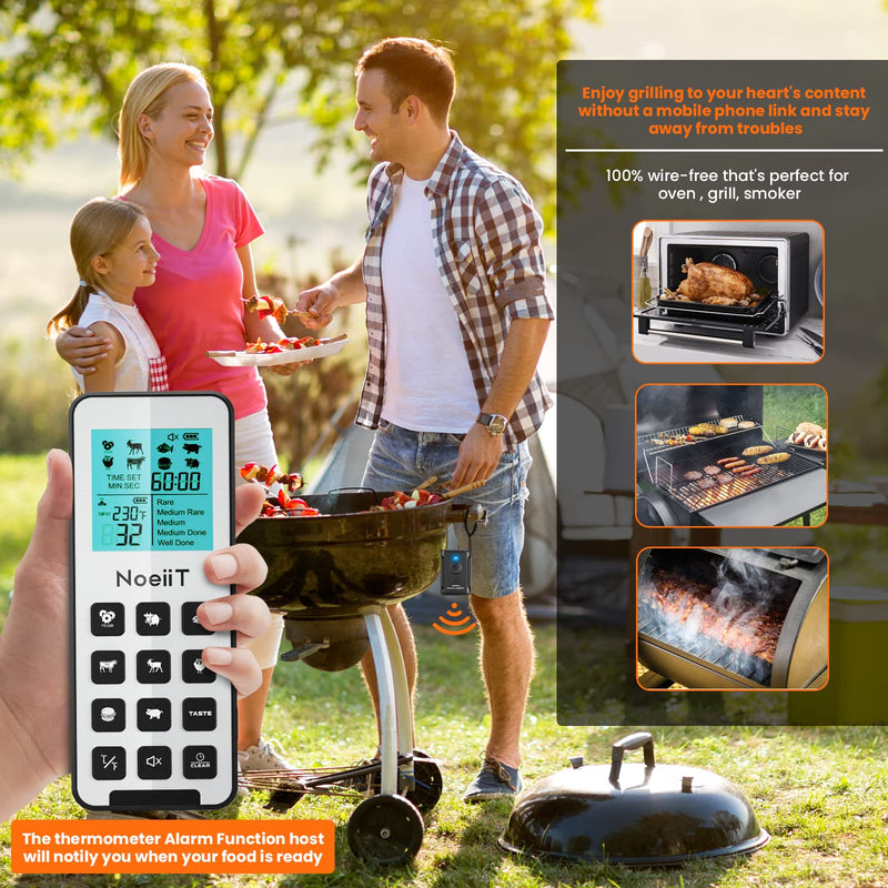Wireless Meat Thermometer, 300FT Wireless Meat Thermometer Digital with Alarm Function for The Oven, Grill, Kitchen, BBQ, Smoker, Rotisserie