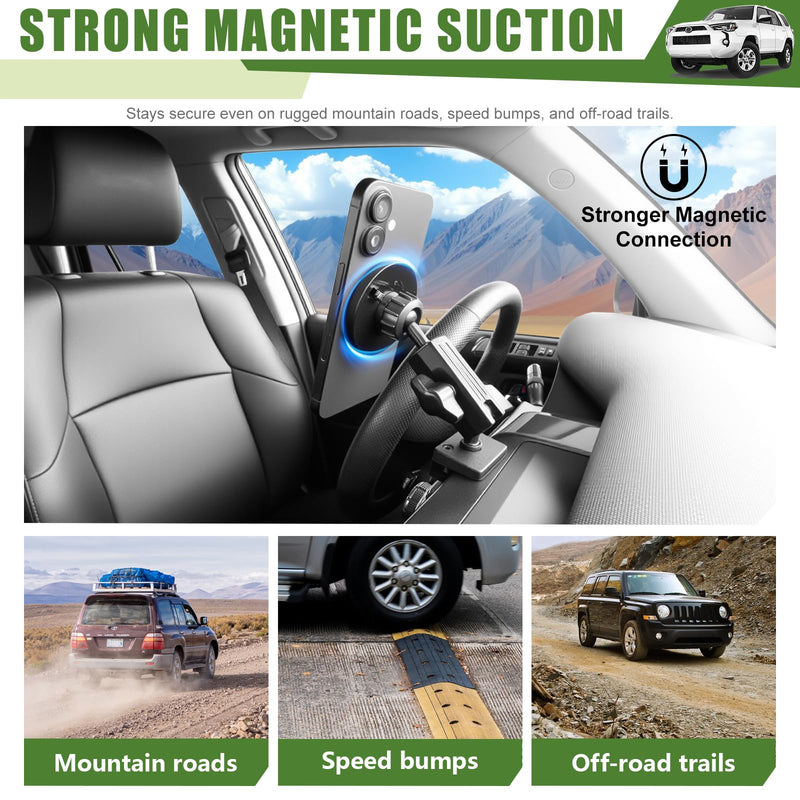 Metal Magnetic Phone Mount Holder for 2010-2024 Toyota 4Runner Strong Magnet Dash Cell Phone Cradles Adjustable Phone Stand Accessories for MagSafe All Smartphone Classic Version
