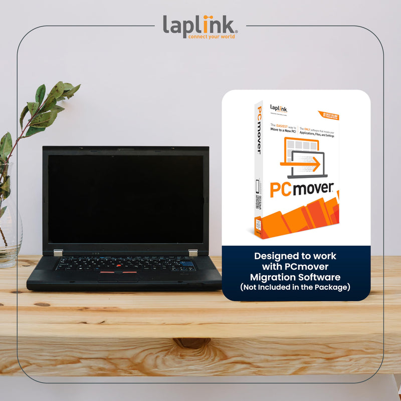 LAPLINK - USB 3.0 Super Speed Transfer Cable - USB Data Transfer Cable PC to PC - Compatible with PCmover Migration Software (not Included) - High-Speed Data Transfers up to 5 Gbps - 6 ft
