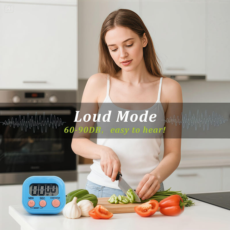 12 Pack Multi-Function Electronic Timer - Kitchen Timer,Magnetic Digital Timers,Big LCD Display, ON/Off Switch,Extensively Use in Cooking,Gym, Meeting, Classroom,Kitchen,Study,Work,Outdoor Activities 12