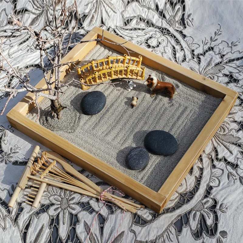 GNIEMCKIN 30 PCS DIY Sand Zen Garden Tools, Mini Zen Garden Rake Sets for Serenity and Spiritual Meditation, Tasteful and Elegant Zen Garden Accessories for Home Decor, and Father or Mother's Gift