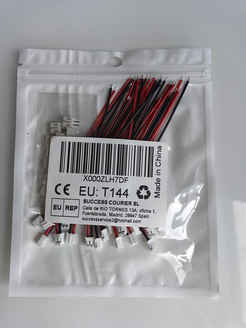 GTIWUNG 20 Pairs JST Connectors, JST 2.0mm 2 Pin Plug with 80mm Cable Wire, JST 2.0 PH 2 Pin Connector Plug, 2-Pin Connector Plug Male & Female