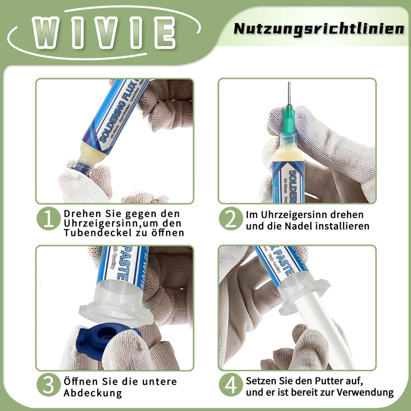 Solder paste flux, lead-free no-clean solder paste flux for SMD/PCB/IC/BGA repair, supplied by WIVIE (4 packs) 4pack