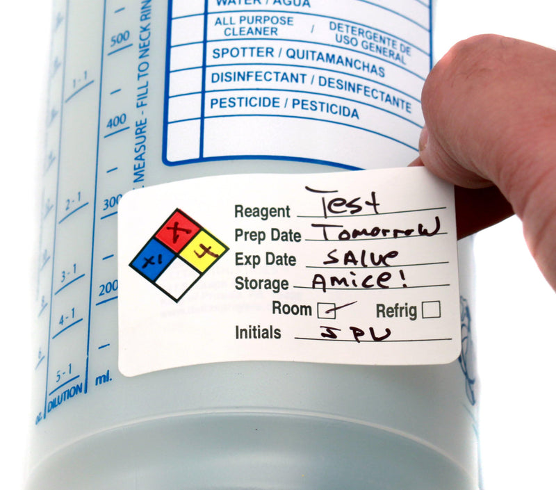 ChromaLabel HMIG Safety Labels: Reagent Write-in, 1.5 x 2.5, 250/ROLL